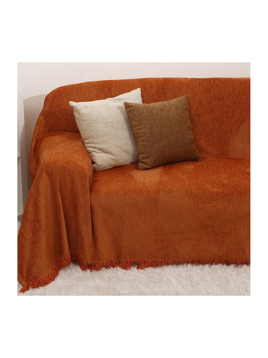 Anna Riska Armchair Throw 1300 240x180cm Terracotta 414476