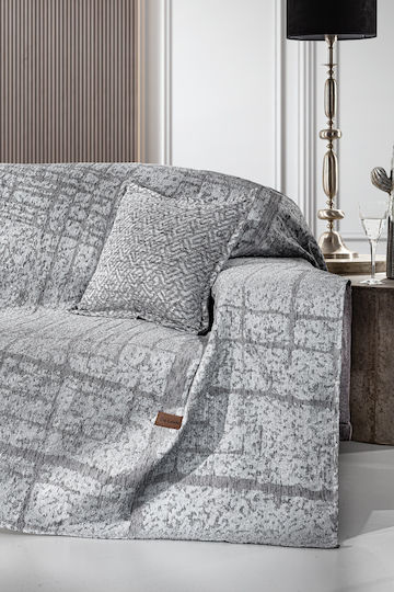 Guy Laroche Monte Ριχτάρι Τριθέσιου Καναπέ Chenille 180x300εκ. Grey 1133030223022