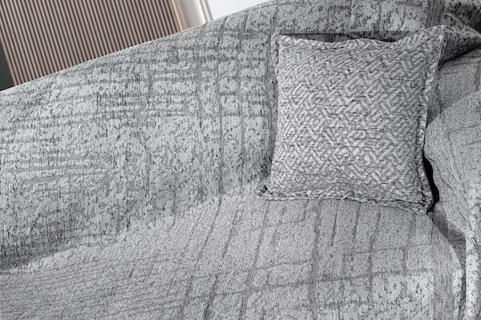 Guy Laroche Monte Ριχτάρι Τριθέσιου Καναπέ Chenille 180x300εκ. Grey 1133030223022