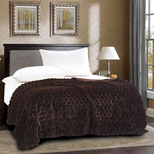 Silk Fashion Silk Fashion Armchair Throw Fur 170x220cm Brown