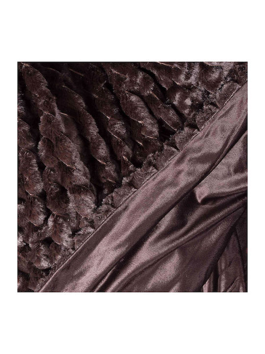 Silk Fashion Furry Sofa Blanket 130x160cm Brown
