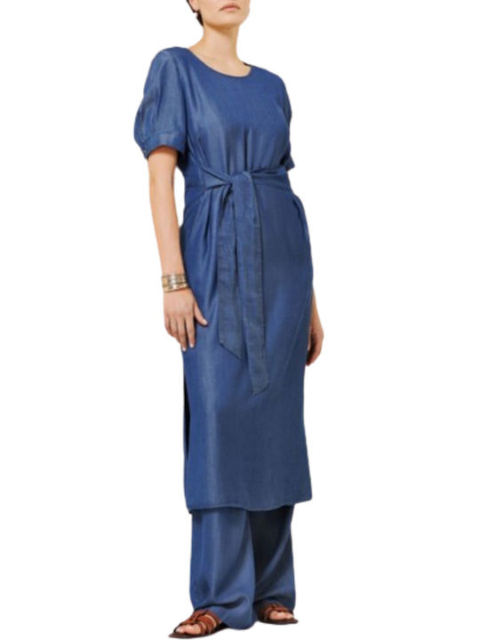 Diana Gallesi Midi Kleid Denim Blue