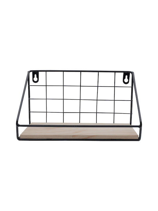 Shelf Wall Black, Light Oak 26x12.5x14cm