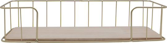 Gold Wall Shelf Light Oak 35x14x8cm