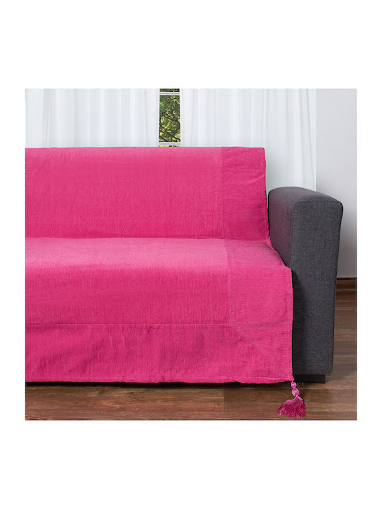 Silk Fashion Ριχτάρι Πολυθρόνας Chenille 180x180εκ. Φούξια 6978000005094