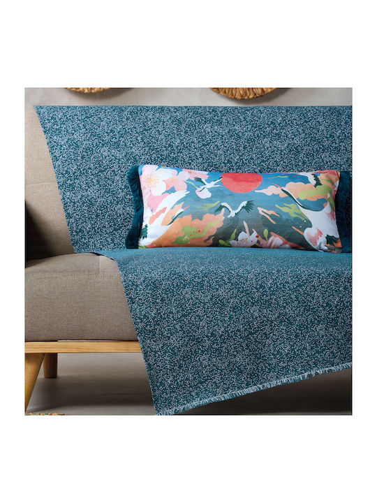 Kentia Liberty Armchair Throw Jacquard 170x180cm Blue