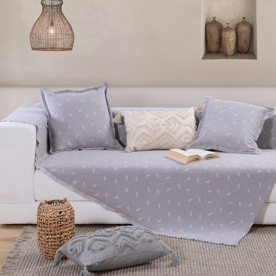 Nef-Nef Homeware Amaranta Покривка За Фотьойл Жакард 170x180см Сива