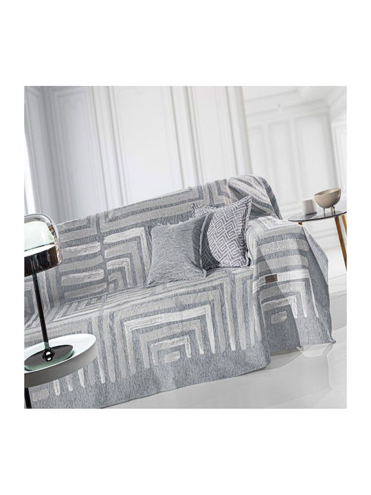 Guy Laroche Dali Ριχτάρι Διθέσιου Καναπέ Chenille 180x250εκ. Silver