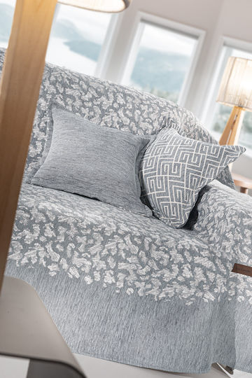 Guy Laroche Monet Ριχτάρι Πολυθρόνας Chenille 180x150εκ. Silver