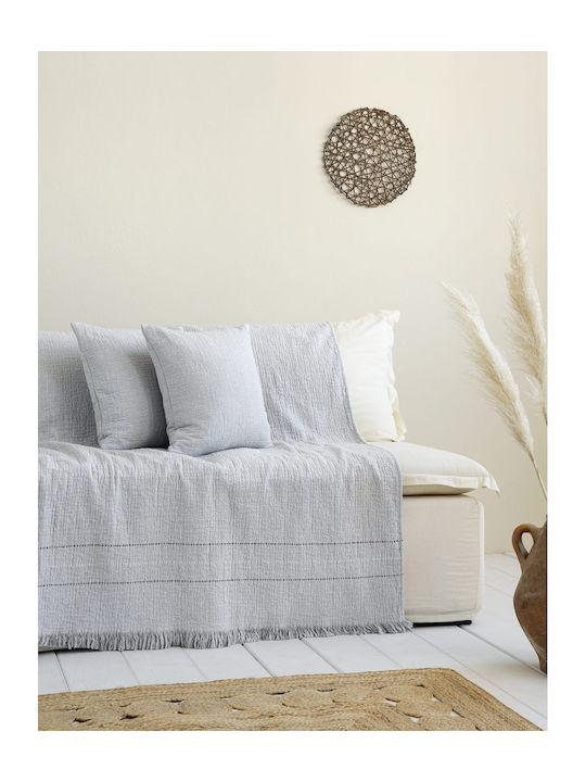 Nima Nima Sofa Throw 2 Sides Crinkled 180x240cm Gray