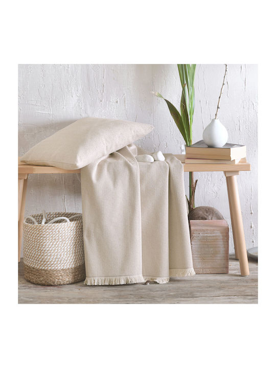 Rythmos Armchair Throw 2 Sides Silvana 160x180cm Beige