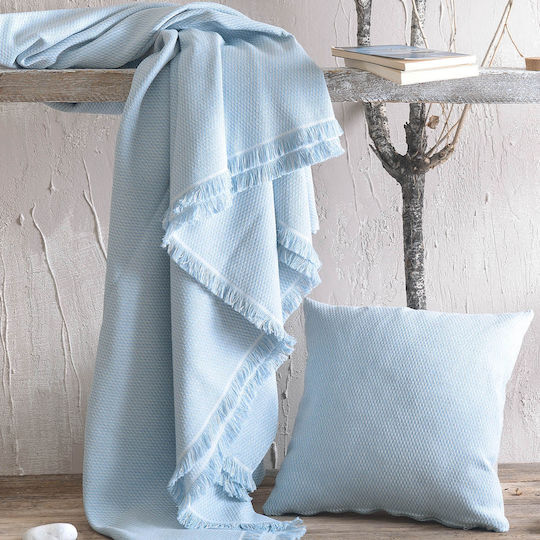 Rythmos Utopia Sesselüberwurf Zwei Seiten Jacquard 160x180cm Hellblau