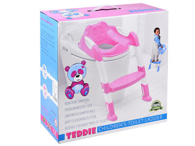 Jokomisiada Toddler Toilet Seat with Handles & Stair Pink