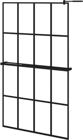 vidaXL Shower Screen for Shower with Sliding Door 118x190cm Stripes Black