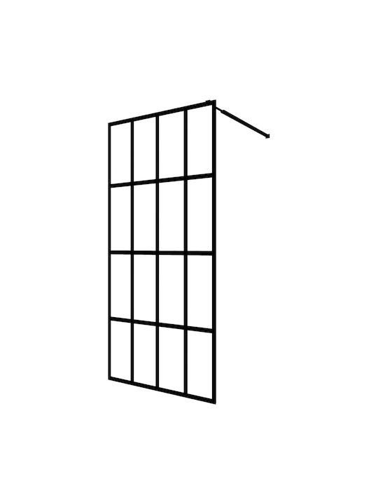 vidaXL Divider de verandă Duș cu Glisare Ușă 118x190cm Dungi Negru