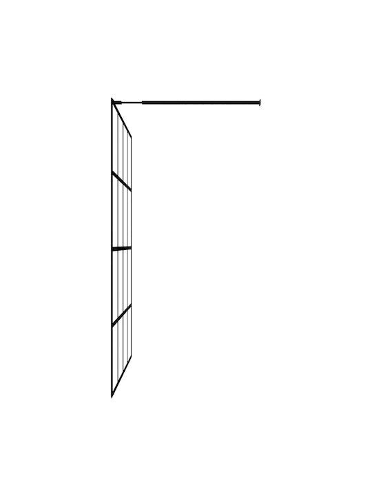 vidaXL Divider de verandă Duș cu Glisare Ușă 118x190cm Dungi Negru