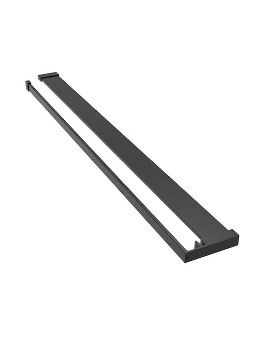 vidaXL Divider de verandă Duș cu Glisare Ușă 118x190cm Dungi Negru