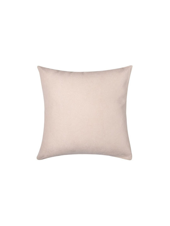 Silk Fashion Decorative Pillow Case Α802 from 100% Cotton Ivory 45x45cm.