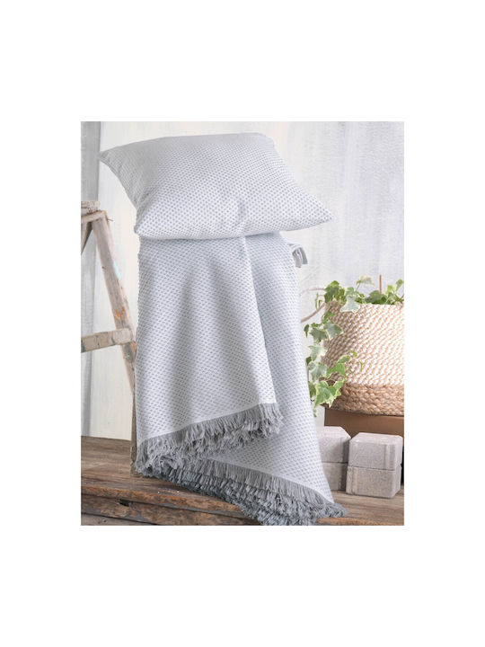 Rythmos Decorative Pillow Case Matis Made of 100% Cotton Gray 40x40cm