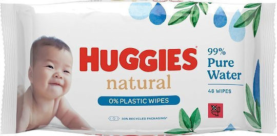Huggies Natural Pure Бебешки кърпички 48бр