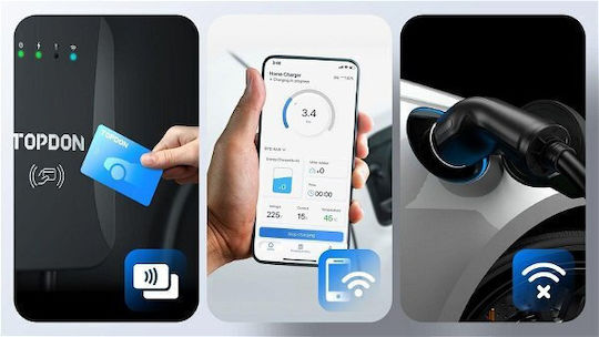 Topdon Επιτοίχιος Σταθμός Φόρτισης 7kW με Ενσωματωμένο Καλώδιο Type 2
