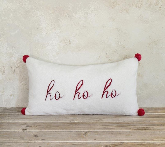 Nima Perna De Canapea Ho Ho Ho Din 100% Bumbac Alb Roșu 30x60cm