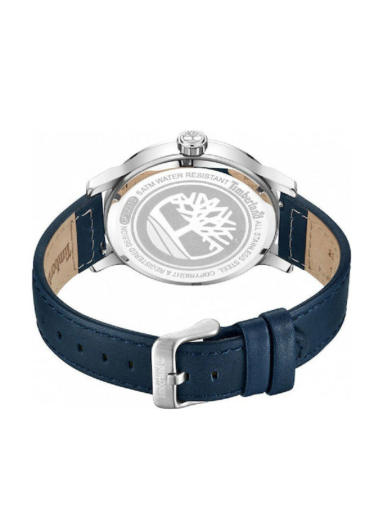 Timberland Discoll Men's Watch 46mm Battery with Blue Leather Strap
