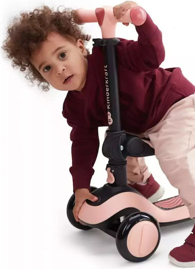 Kinderkraft Παιδικό Πατίνι Halley Τρίτροχο με Κάθισμα για 12 Μηνών Ροζ