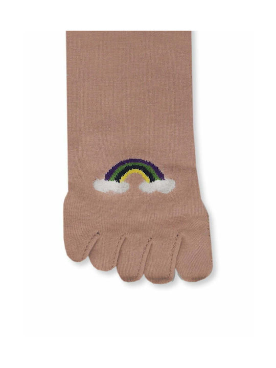 Ytli Βαμβακερή Κάλτσα Δάχτυλα Toe Socks Σχέδια Rainbow