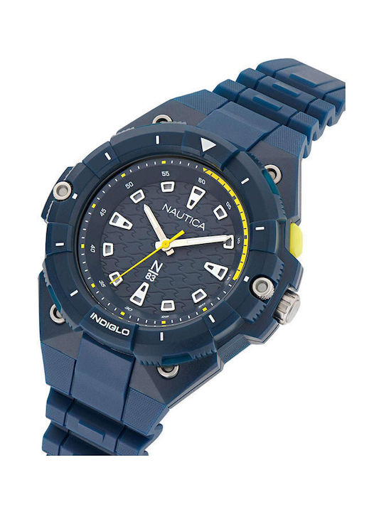 Nautica Watch Battery with Blue Metal Bracelet