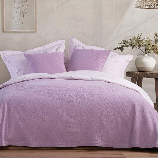 Nef-Nef Homeware Διακοσμητική Μαξιλαροθήκη Vendetta από 100% Βαμβάκι Mauve 50x50εκ.