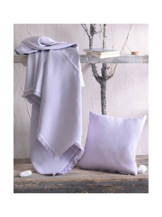 Rythmos Decorative Pillow Case Living Room Utopia Made of 100% Cotton Lilac 40x40cm