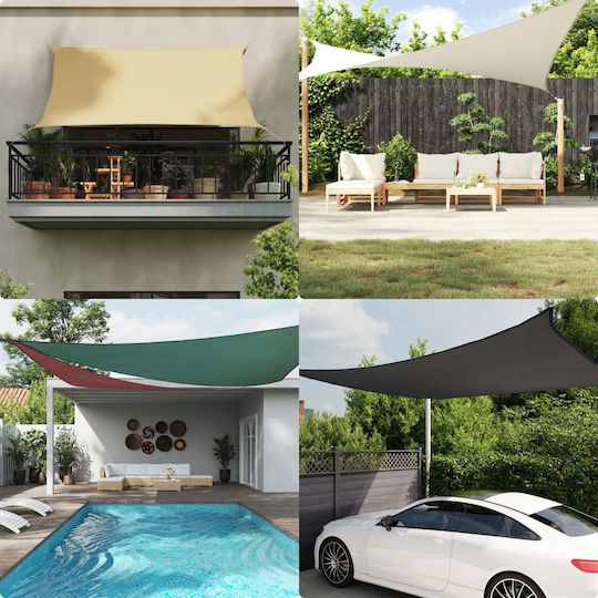 vidaXL Triangle Shade Sail White with PU Coating 5x7m