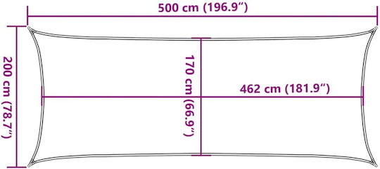 vidaXL Πανί Σκίασης Γκρι με Επίστρωση PU 2x5m