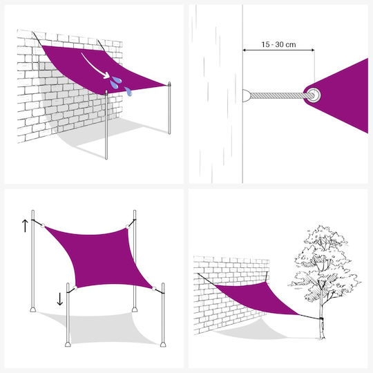 vidaXL Triangle Shade Sail Beige with PU Coating 4x5.8x5.8m