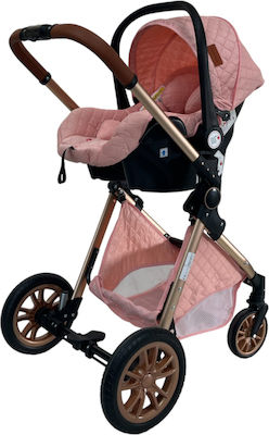 ForAll Monaco Adjustable 3 in 1 Baby Stroller Suitable for Newborn Pink