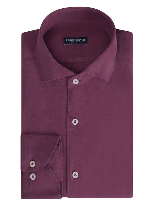 Prince Oliver Men's Shirt Linen Purple