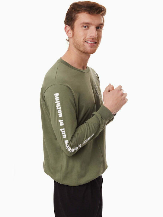 Minerva Men's Winter Cotton Pajamas Set Green