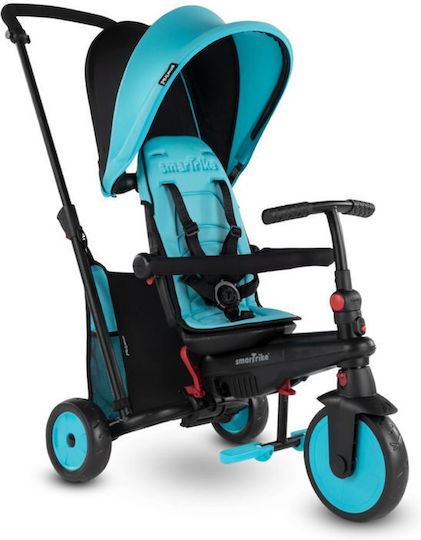 Smart Trike Kinder-Dreirad STR3 Folding Faltbar, Umwandelbar mit Elternlenker & Zelt für 9+ Monate Blau