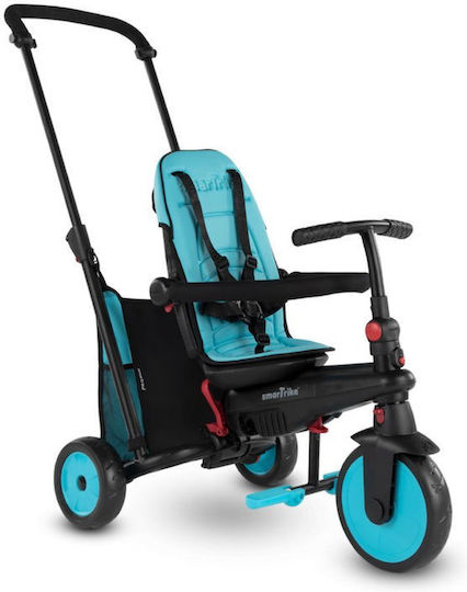 Smart Trike Kinder-Dreirad STR3 Folding Faltbar, Umwandelbar mit Elternlenker & Zelt für 9+ Monate Blau
