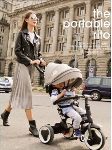 Q Play Rito Convertible with Parental Handle 3 in 1 for 10 Months Black