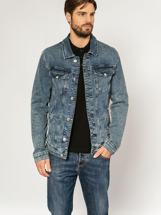 Edward Jeans Geacă pentru bărbați Denim Albastru