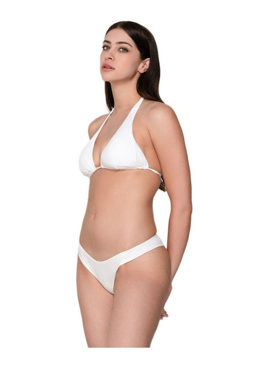 Luna Triangle Bikini Top with Adjustable Straps White