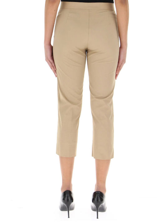 Diana Gallesi Women's Cotton Capri Trousers Beige