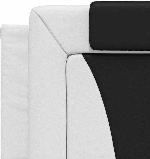 vidaXL LED Leatherette Headboard Cushion White and Black