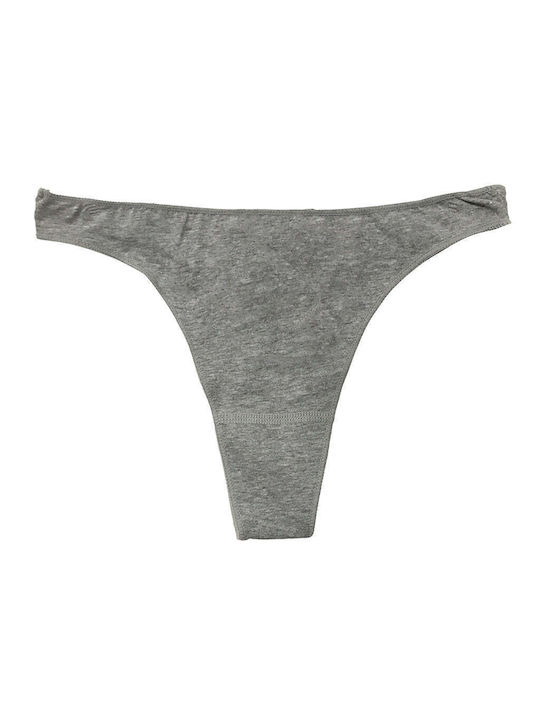 Ustyle Cotton Women's String 3Pack Gray