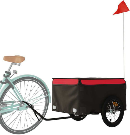 Vidaxl Anhänger Fahrradzubehör Schwarz Rot 45 Kilo Eisen