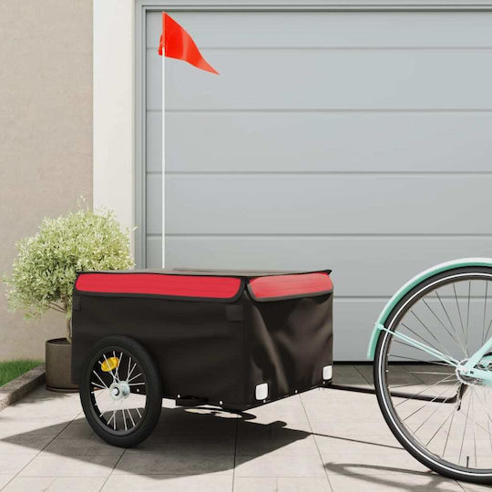 Vidaxl Anhänger Fahrradzubehör Schwarz Rot 45 Kilo Eisen
