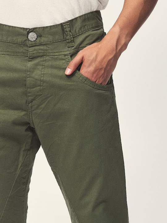 Edward Jeans Men's Trousers in Slim Fit Army