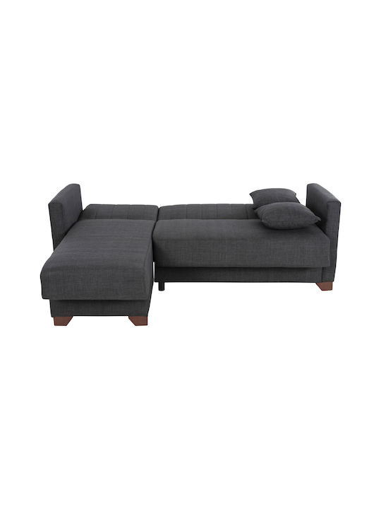 Ghufran Ecke Sofa Sofa mit Umkehrbarer Winkel Stoff & Stauraum Dark Gray 200x133cm